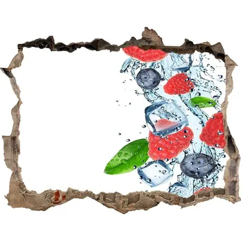 Fototapeta Nálepka 3D díra Lesní ovoce s ledem