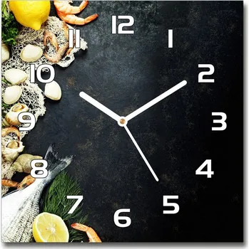 Hodiny Skleněné hodiny čtverec Ovoce moře