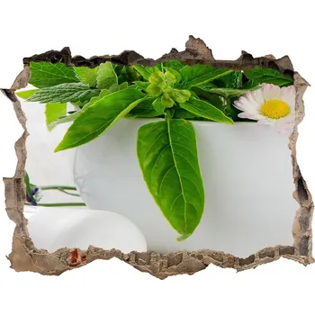 Fototapeta Nálepka 3D díra na zeď Hmoždíř a bylinky