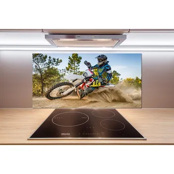 Obklad Skleněný panel do kuchynské linky Motokross