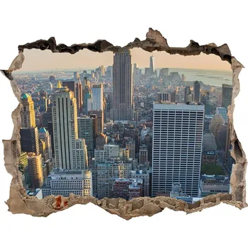 Fototapeta Fototapeta díra na zeď 3D Manhattan New York