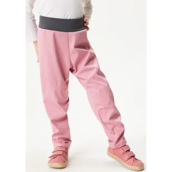 Dívčí oblečení unuo Dětské softshellové kalhoty bez zateplení pružné Sporty, Starorůžová Velikost: 116/122