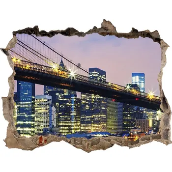 Fototapeta Nálepka 3D díra na zeď Brooklynský most