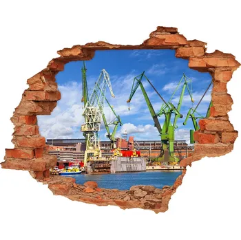 Fototapeta Fototapeta díra na zeď 3D Loděnice Gdaňsk