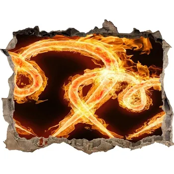 Fototapeta Díra 3D fototapeta nálepka Oheň srdce