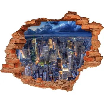 Fototapeta Fototapeta díra na zeď 3D New York z ptačího pohledu