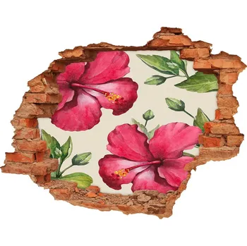 Fototapeta Nálepka 3D díra na zeď Růžový hibiskus