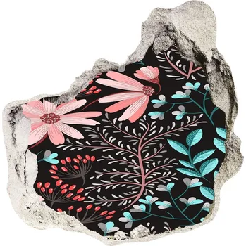 Fototapeta Fototapeta díra na zeď Cigla jarní květiny