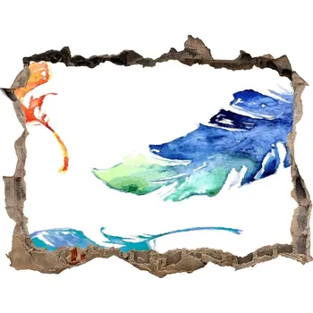 Fototapeta Díra 3D fototapeta nálepka Barevné pírka