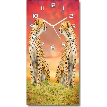 Hodiny Moderní hodiny nástěnné Dva gepardi