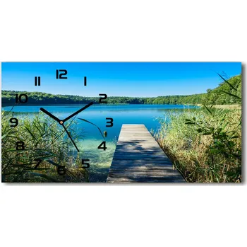 Hodiny Skleněné hodiny na stěnu Molo nad jezerem