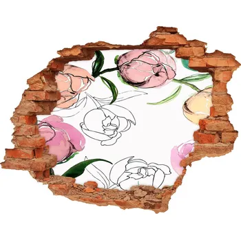 Fototapeta Nálepka 3D díra na zeď Pivoňka