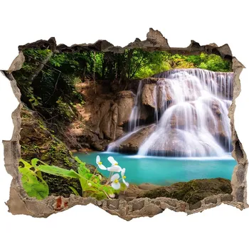 Fototapeta Díra 3D ve zdi nálepka Vodopát Thajsko