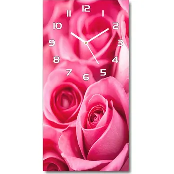 Hodiny Moderní hodiny nástěnné Růžové růže