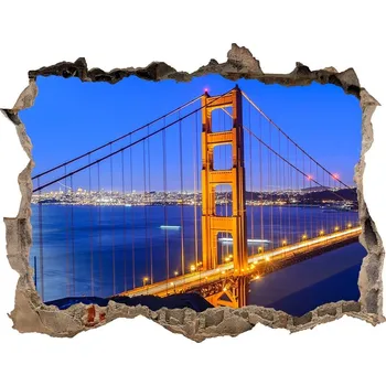 Fototapeta Fototapeta díra na zeď 3D Most San Francisco