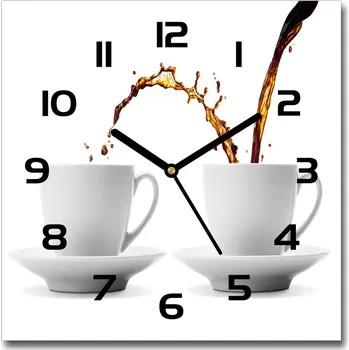 Hodiny Skleněné hodiny čtverec Tekoucí káva