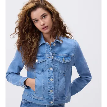 Dámský kabát Reserved - Džínová bunda s kapsami - modrá - 9258H-50J - 9258H-50J-XS