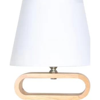 Lampička Bambusová stolní lampa s bílým stínidlem 22,5 cm