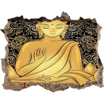 Fototapeta Díra 3D foto tapeta nálepka Sedící budha