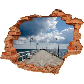 Fototapeta Díra 3D ve zdi nálepka Molo v Orlově