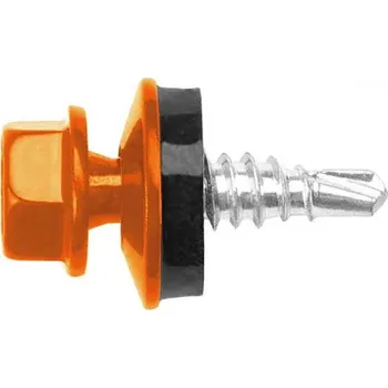 Vrut SPOJ. MAT. Klempířský vrut 5,5x25 EPDM RAL 8017 do oceli RAL 8017 Hnědá