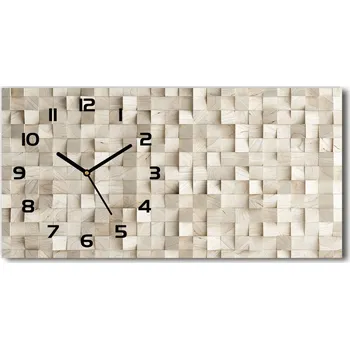 Hodiny Skleněné hodiny na stěnu Dřevěné kostky