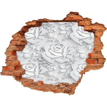 Fototapeta Nálepka 3D díra na zeď Růže vzor