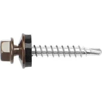 Vrut SPOJ. MAT. Klempířský vrut GTZ F2 4,8x35 S14 EPDM INOX A2 RAL 9005 Černa