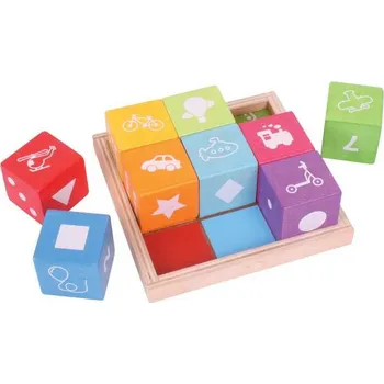 ostatní stavebnice Bigjigs Toys Bigjigs Baby Dřevěné kostky s obrázky