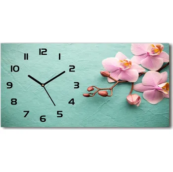 Hodiny Moderní skleněné hodiny na stěnu Orchidej