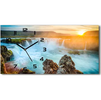Hodiny Moderní skleněné hodiny na stěnu Vodopád