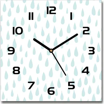 Hodiny Skleněné nástěnné hodiny čtverec Kapky