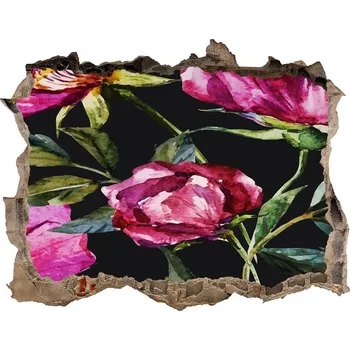 Fototapeta 3D díra nálepka Růžové pivoňky