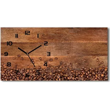 Hodiny Moderní skleněné hodiny na stěnu Zrnka kávy