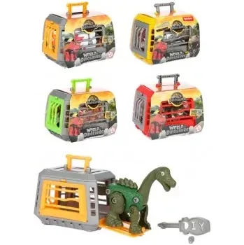 Skládací dinosaurus v kleci – plastový set, mix druhů