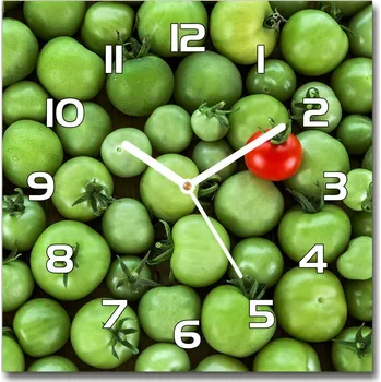 Hodiny Skleněné hodiny čtverec Zralé rajče