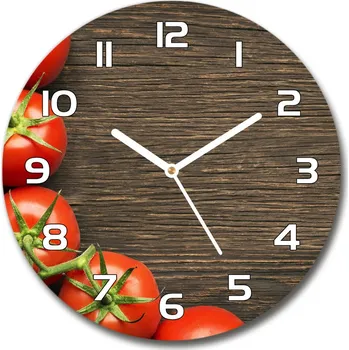 Hodiny Skleněné hodiny kulaté Rajčata na stromě