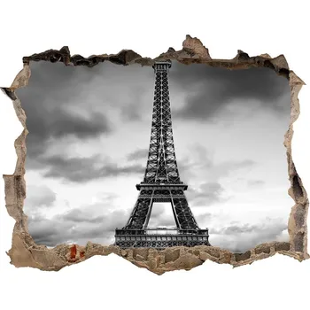 Fototapeta Fototapeta díra na zeď 3D Eiffelova věž Paříž