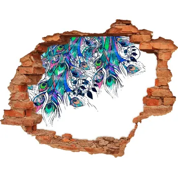 Fototapeta Díra 3D foto tapeta nálepka Paví pírka