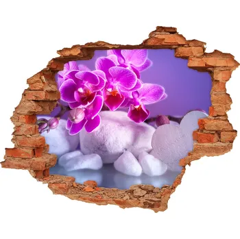 Fototapeta Samolepící díra na stěnu Orchidej a srdce