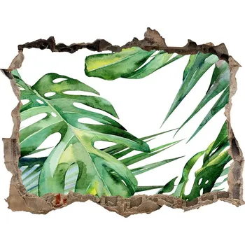 Fototapeta Nálepka 3D díra na zeď Tropické listí