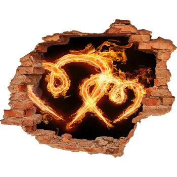 Fototapeta Díra 3D fototapeta nálepka Oheň srdce