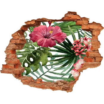 Fototapeta Nálepka 3D díra na zeď Tropické květiny