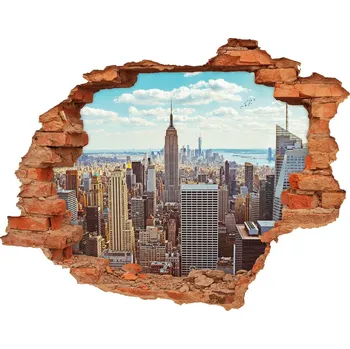 Fototapeta Fototapeta díra na zeď 3D New York z ptačího pohledu