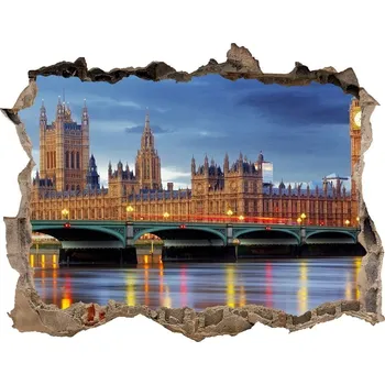 Fototapeta Fototapeta díra na zeď 3D Temže Londýn