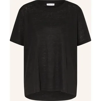 Mrs & Hugs Dámské Lněné Tričko, černá, 34