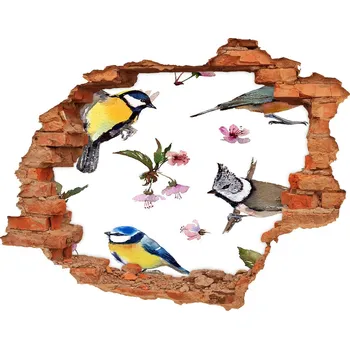 Fototapeta Samolepící díra na stěnu Ptáci květy višně