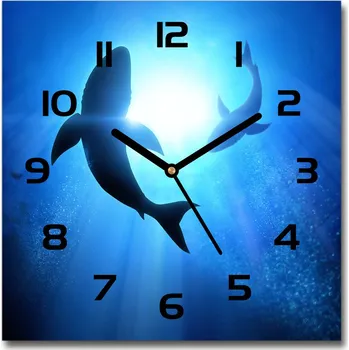 Hodiny Skleněné hodiny čtverec Dva žraloci