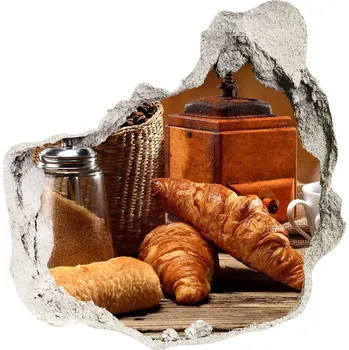 Fototapeta Nálepka 3D díra beton Snídaně