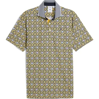 Pánské tričko PUMA PTC Tile pánské tričko žluto-bílé Velikost oblečení: S + Dárková krabička týček